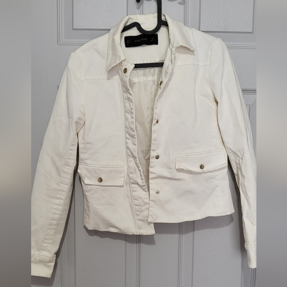 Cream/White blazer jacket Zara